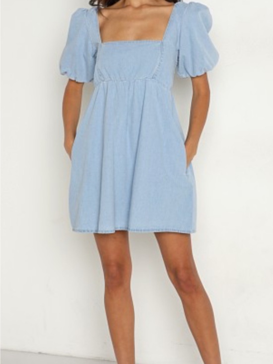 Show Me Your MuMu Dresses & Skirts - Show Me Your MuMu Light Blue Puff Sleeve Mini Dress